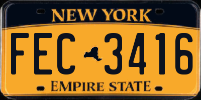 NY license plate FEC3416