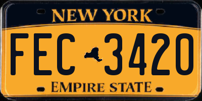 NY license plate FEC3420