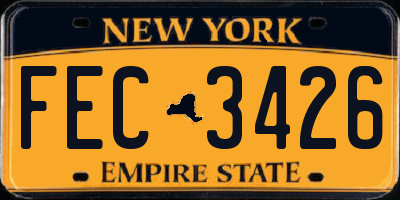 NY license plate FEC3426