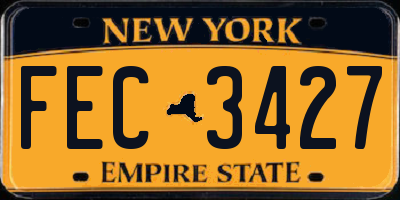 NY license plate FEC3427