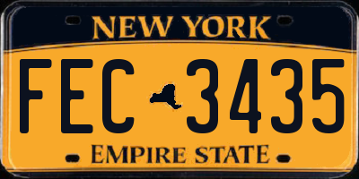 NY license plate FEC3435