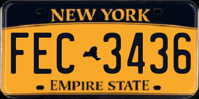 NY license plate FEC3436