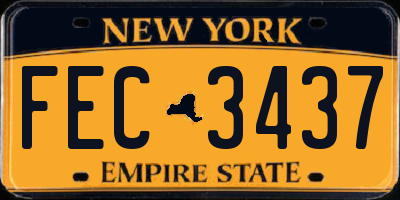 NY license plate FEC3437