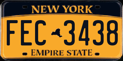 NY license plate FEC3438