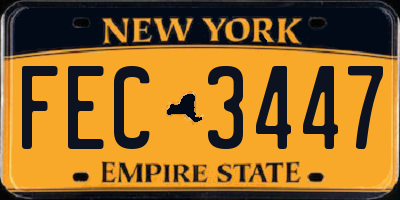 NY license plate FEC3447