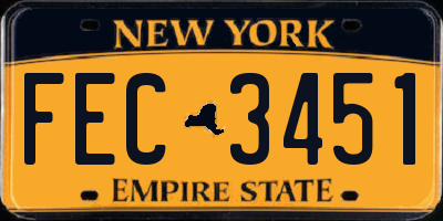 NY license plate FEC3451
