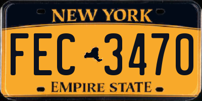 NY license plate FEC3470