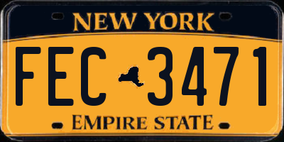 NY license plate FEC3471