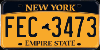NY license plate FEC3473