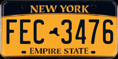 NY license plate FEC3476