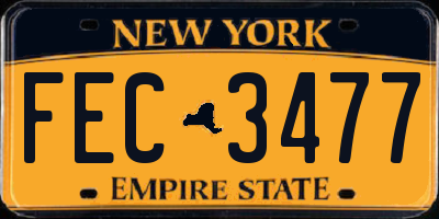 NY license plate FEC3477