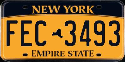 NY license plate FEC3493