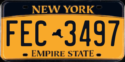 NY license plate FEC3497