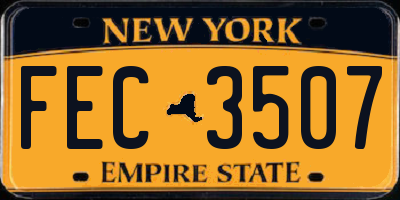 NY license plate FEC3507