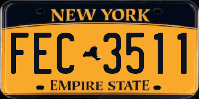 NY license plate FEC3511