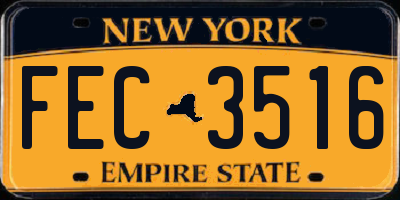 NY license plate FEC3516