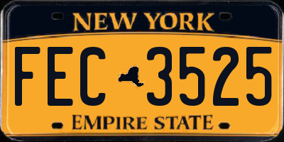 NY license plate FEC3525