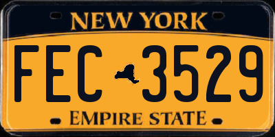 NY license plate FEC3529