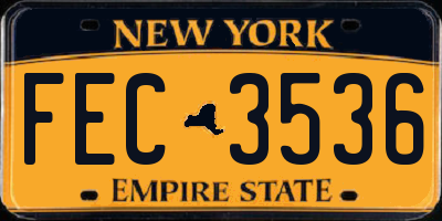 NY license plate FEC3536