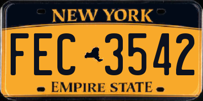 NY license plate FEC3542