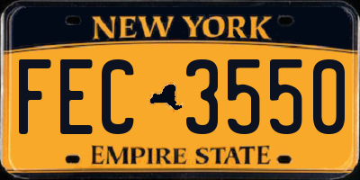 NY license plate FEC3550