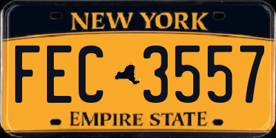 NY license plate FEC3557