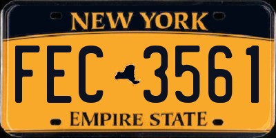 NY license plate FEC3561