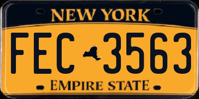NY license plate FEC3563