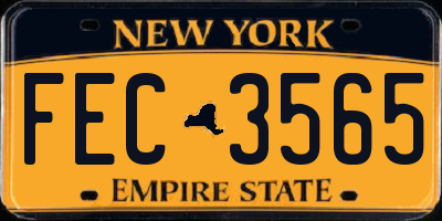 NY license plate FEC3565