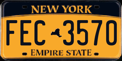 NY license plate FEC3570
