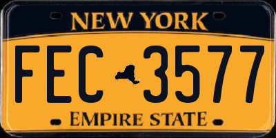 NY license plate FEC3577
