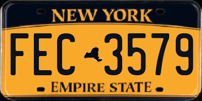 NY license plate FEC3579