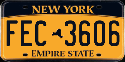 NY license plate FEC3606