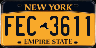 NY license plate FEC3611