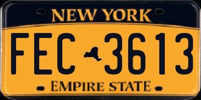 NY license plate FEC3613