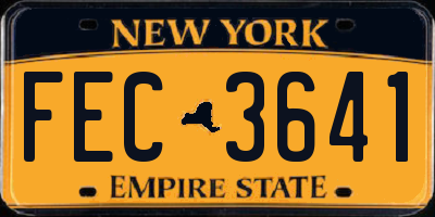 NY license plate FEC3641