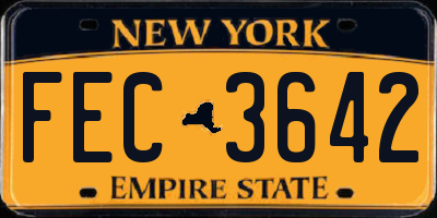 NY license plate FEC3642