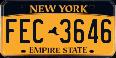 NY license plate FEC3646