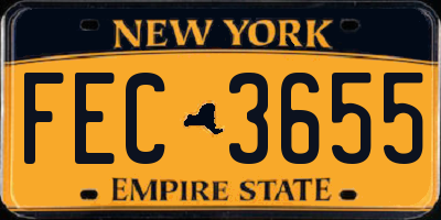 NY license plate FEC3655