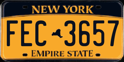 NY license plate FEC3657