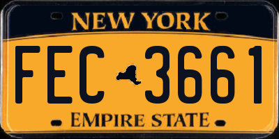 NY license plate FEC3661