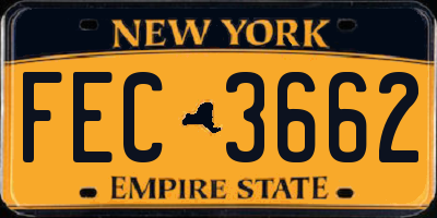 NY license plate FEC3662