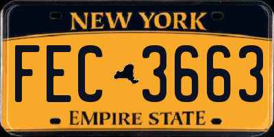 NY license plate FEC3663