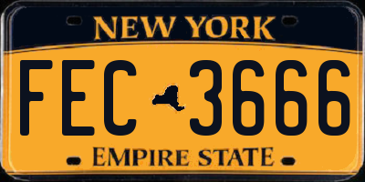 NY license plate FEC3666