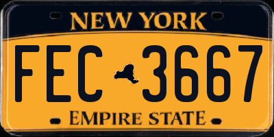 NY license plate FEC3667