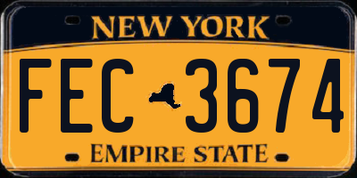 NY license plate FEC3674