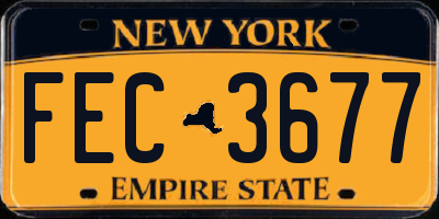 NY license plate FEC3677