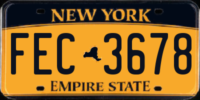 NY license plate FEC3678
