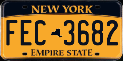 NY license plate FEC3682