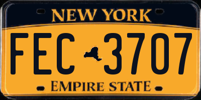 NY license plate FEC3707